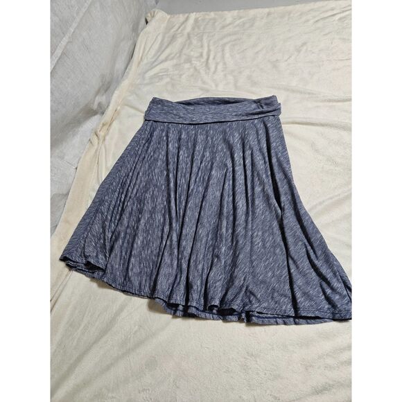 Max Studio Fold Over Flare Skirt Blue and white pinstripe, Size‎ Medium - Picture 6 of 8